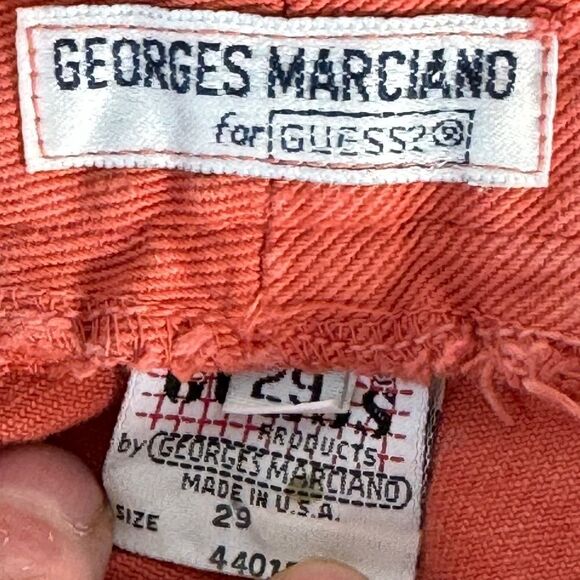Georges Marciano For Guess 80's Vintage Orange High Rise Ankle Zip Jeans Sz 29 - Picture 6 of 9